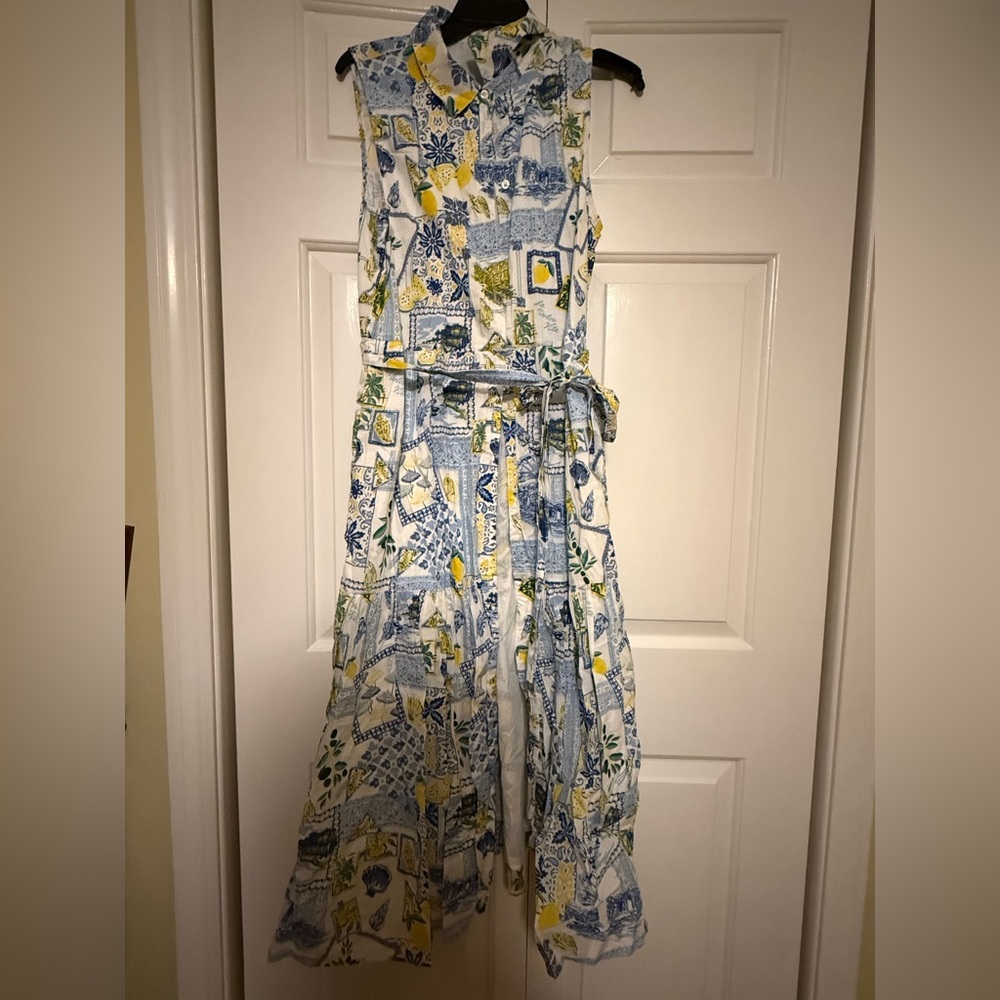 Italian Floral Patchwork Sleeveless Dress
